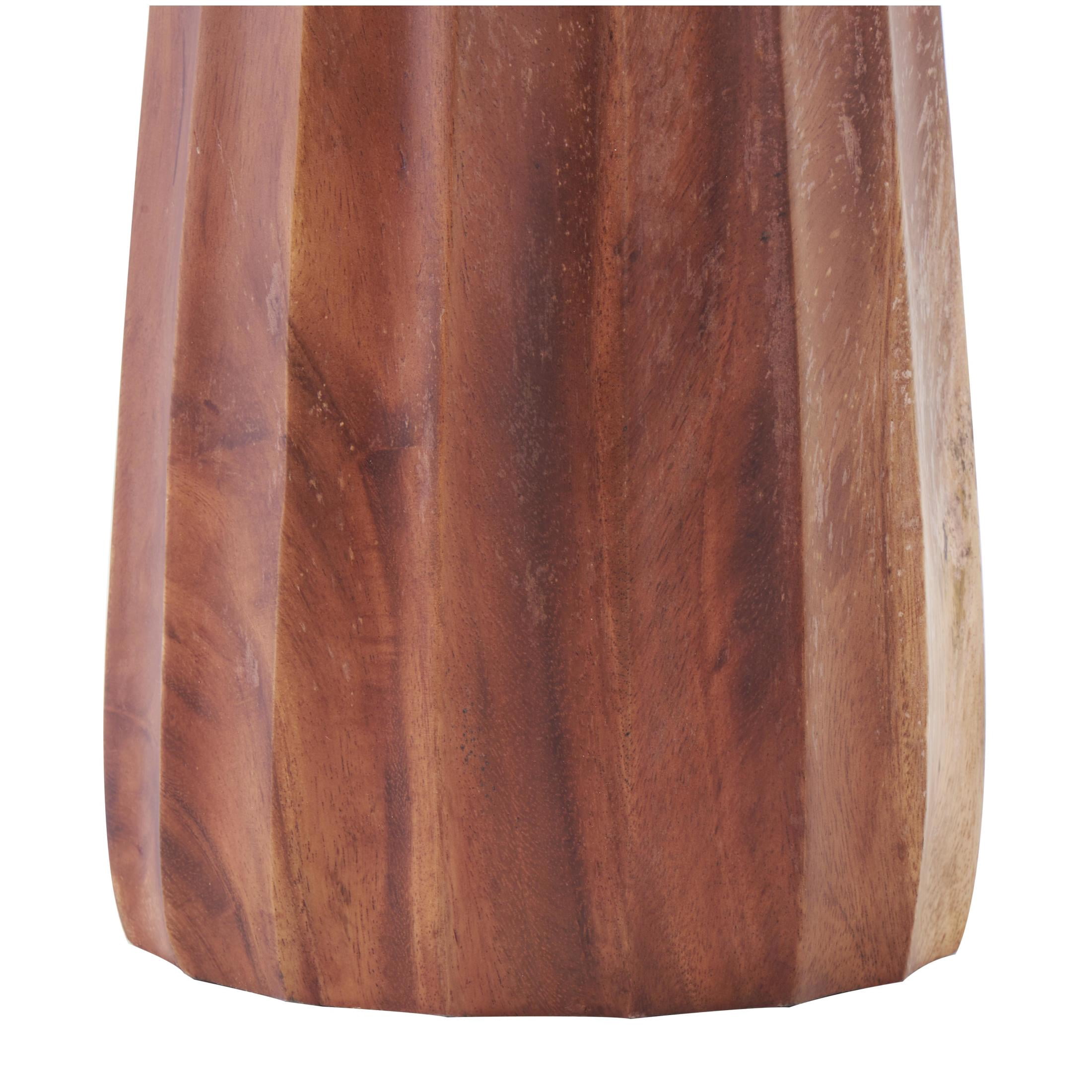 DecMode 35" Handmade Hand Turned Brown Wood Vase