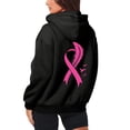 thumbnail image 5 of Full Zip Up Hoodie Women Breast Cancer Awareness Pink Ribbon Sweatshirts 2025 Fall Winter Fashion Long Sleeve Casual Lightweight Actity Hooded Jacket (Black, S), 5 of 6
