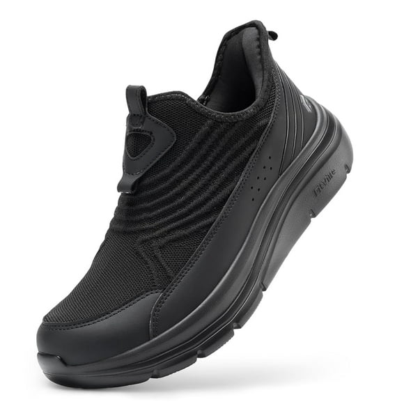 FitVille Men's Extra Wide Slip-On Walking Shoes with Hands - Free Design & Shock - Absorbing EVA Sole