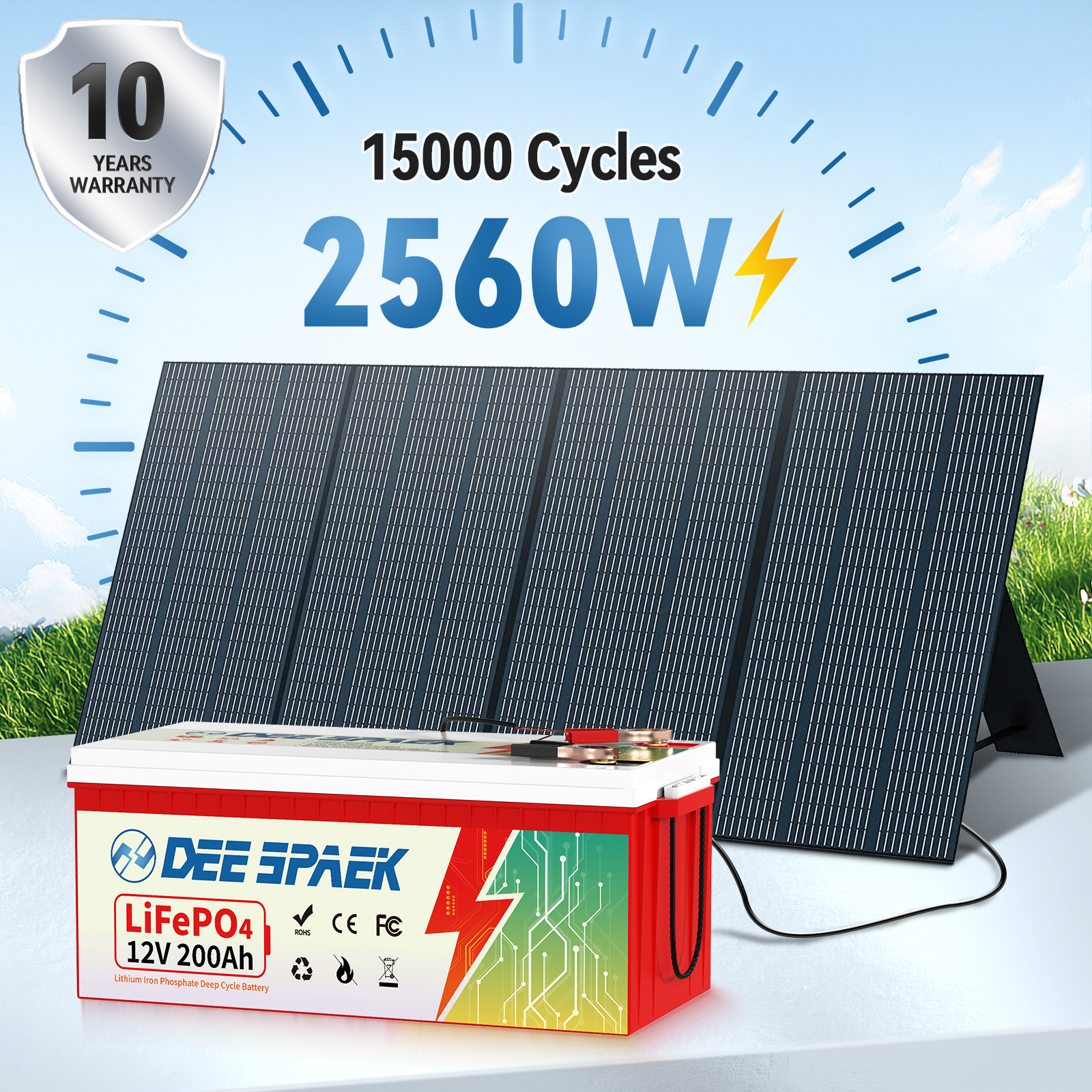12V 200Ah LiFePO4 Lithium Battery,for RV,Trolling Motor,Solar,Marine,Home Energy Storage,Camping,200A BMS,Deep Cycles Batteries
