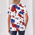 thumbnail image 5 of Women's 250th Anniversary USA Shirt V-Neck Button Patriotic Star Print Short Sleeve T-Shirts Independence Day Top, 5 of 5