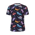 thumbnail image 5 of Wukai Cartoon Dinosaur Print Men's Short-Sleeved Mesh T-Shirt,Quick-Dry Short Sleeve Workout T-Shirt-Small, 5 of 8
