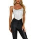 thumbnail image 1 of INSPIRE CHIC Women's Party Cami Spaghetti Straps Criss Cross Crop Sequin Top Blanco XL, 1 of 1