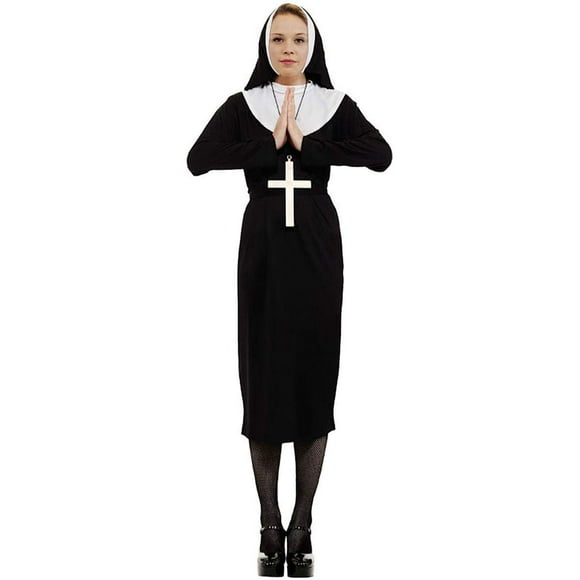 Disfraz de monja Orion para adultos, tallas 6 a 12, con vestido, cuello y cinturón