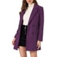 thumbnail image 4 of Abrigo de trench de longitud media con cinturón y doble botonadura para mujer Inspire Chic en púrpura profundo, 4 of 6
