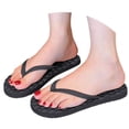 thumbnail image 3 of Slim Flip Flops for Women Beach Rubber Shower Shoes Basic Thong Sandals Bathroom Beach Pool Soft Slip-On Shoes Black, Size 6, 3 of 6