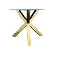 thumbnail image 3 of Benjara Emi 47 Inch Dining Table, Round Navy Blue Lacquer Top, X Twisted Gold Legs, 3 of 5
