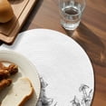 thumbnail image 3 of Wildflower Leaf Round 13 Inch Placemats Set of 8, Grey Floral Botanical White Watercolor HeatResistant Non Slip Place Mats for Dining Table, Wipeable Braided Kitchen Table Mats for Housewarming, 3 of 9
