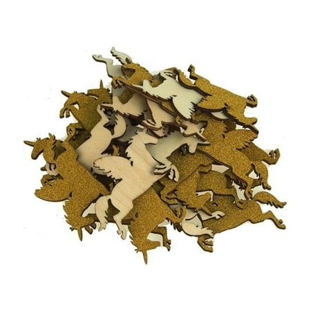 Unicorn Glitter Wood Favors, 2-1/4-Inch