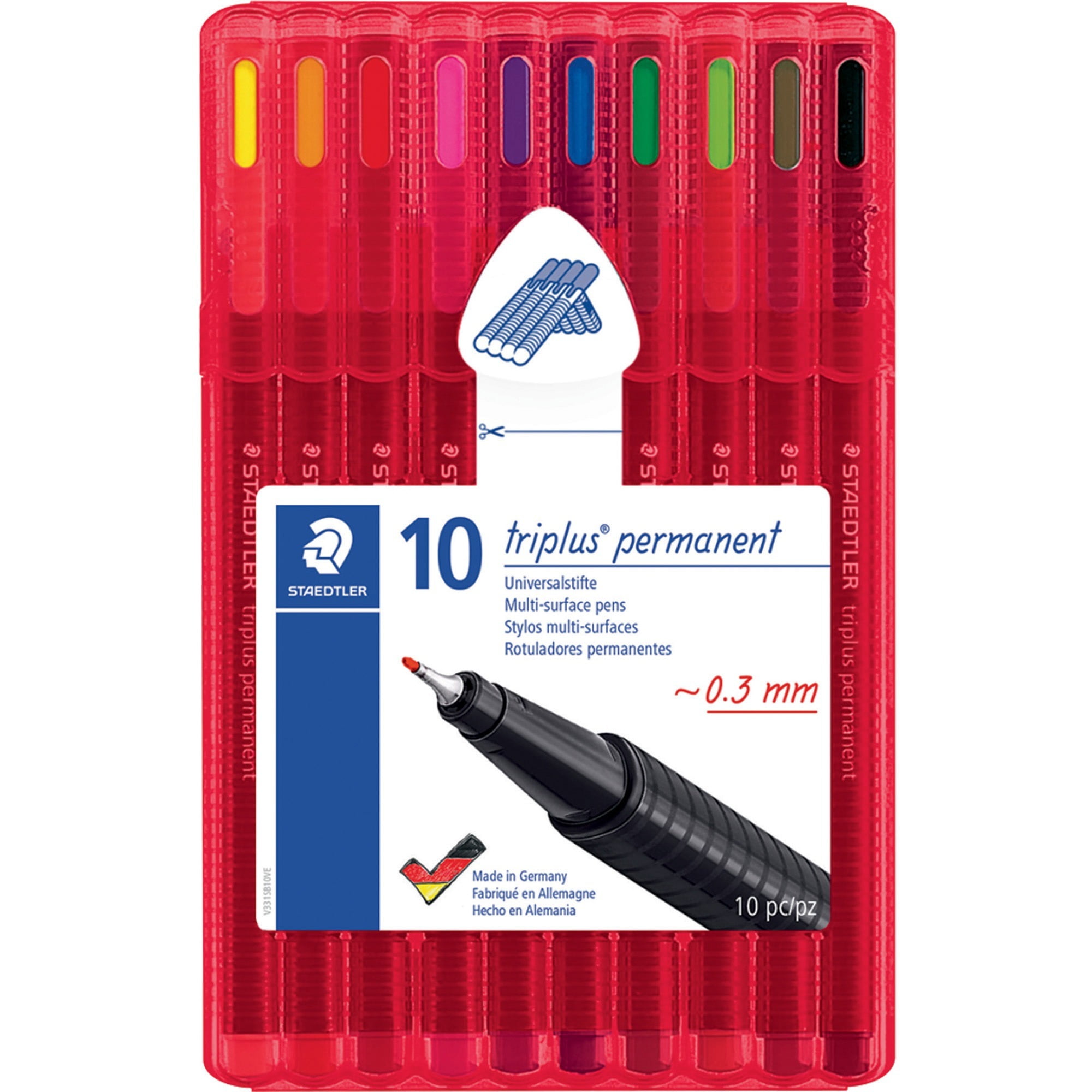 Staedtler, STD331SB10, 10 Triplus Permanent Multisurface Pens, 10