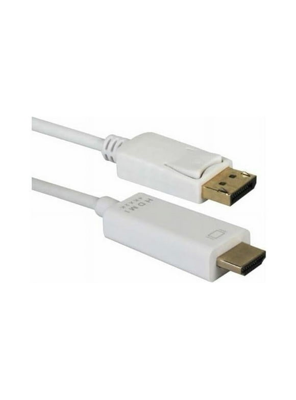 QVS DPHD-10W 10 ft. White DisplayPort to HDMI 4K Digital A/V White Cable Male to Male