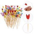 thumbnail image 3 of 100pcs Heart-shaped Bamboo Sticks Disposable Fruit Stick Mini Sushi Sticks, 3 of 8