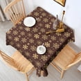 thumbnail image 2 of Brown Christmas Snowflake Pattern Square Tablecloth,Waterproof Square Table Cover,Wipeable Spillproof Washable Table Cover for Home Kitchen Party Decor 52"x52"(132x132cm), 2 of 6