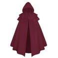 thumbnail image 2 of Agkizg Women Fall Winter Jackets Solid Color Sleeveless Hooded Cape Loose Fitting Casual Warm Outerwear, 2 of 3
