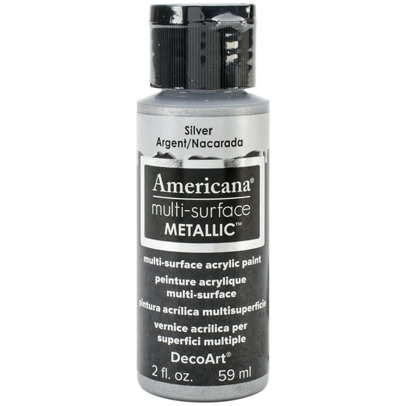 Multipack of 3 - Americana Multi-Surface Metallic Acrylic Paint 2oz-Silver
