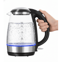 Koramzi Electric Glass Kettle for Tea and Coffee, BPA-Free, Fast Boiling, Auto Shut-Off, 1.7 L, 1500W, Black
