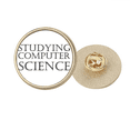 thumbnail image 1 of Courte Phrase Étudiant l'Informatique Rond Métal Broche d'Or Clip, 1 of 3