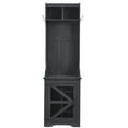 thumbnail image 4 of T4TREAM Farmhouse Hall Tree with Shoe Storage Bench, Storage Cabinet with Coat Rack, Black, 4 of 7