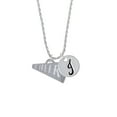 thumbnail image 2 of Delight Jewelry Acrylic 1.25" Silvertone Cheer Megaphone Silvertone Script Initial Disc - J - Charm Necklace, 20"+3", 2 of 4