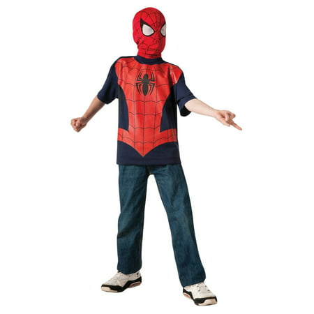 Ultimate Spiderman Boys Marvel Superhero T Shirt Costume Top