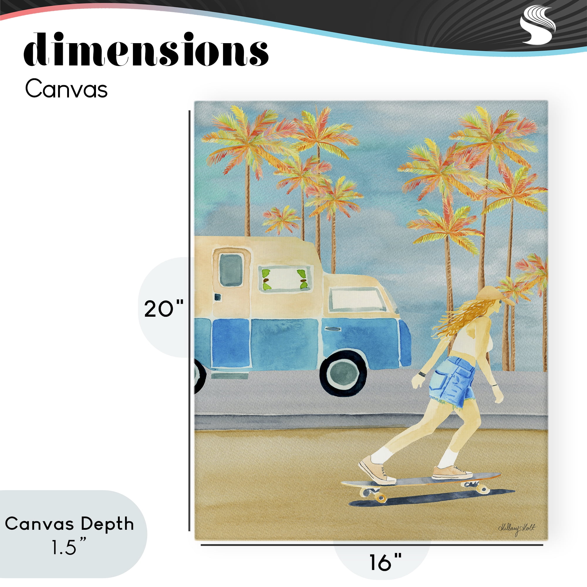 Stupell Industries Santa Monica Road Trip Canvas Wall Art, design by Hillary Holt