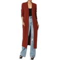 thumbnail image 1 of TheMogan Cardigan Maxi à Manches Longues pour Femmes P-3X Long Ouvert Drapé Doux Tricoté, 1 of 1