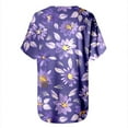 thumbnail image 5 of RT5YKing T-Shirts à Col Rond pour Femmes, Imprimé Floral, Manches Courtes, Blouse Ample, Imprimé Marbre, 5 of 5