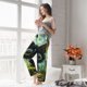 thumbnail image 5 of Balery Cute Big-Eyed Black Cat Pantalones de pijama para mujer, pijamas ultraligeros, pantalones de estar por casa-3X-Large, 5 of 6