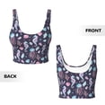 thumbnail image 5 of Xecao Watercolor Marine Animals for Sports Bra with Removable Pads, Crop Tank Top Design, Women's Longline Sports Bra - Non-Wired - Large, 5 of 9