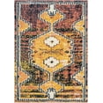 thumbnail image 2 of Well Woven Mawaia Gold & Rust Tribal Medallion Moroccan Shag Area Rug 5x7 (5'3" x 7'3"), 2 of 8