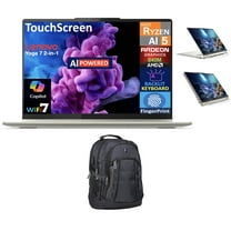 Lenovo Yoga AI PC 2-in-1 Laptop 16.0in Touchscreen IPS WUXGA Display (AMD Ryzen AI 5 340, 16GB LPDDR5X, 512GB SSD, Backlit KB, Fingerprint, WiFi 7, Webcam, Win 11 Home) w/Premium Backpack