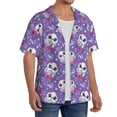 thumbnail image 3 of Disketp Men's Hawaiian Owl And Flowers Print Shirts Button Down Holiday Beach Shirts-3X-Large, 3 of 5
