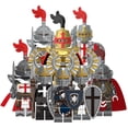 thumbnail image 2 of Soldados Medievales De Combate Sacerdote León Corazón Caballero Patrón Dorado Bloques De Construcción Figuras Modelo De Niños Juguetes, 2 of 4