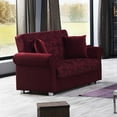 thumbnail image 4 of Ottomanson Convertible Sleeper Loveseat with Hidden Storage, Firm Seating, Burgundy, 4 of 7