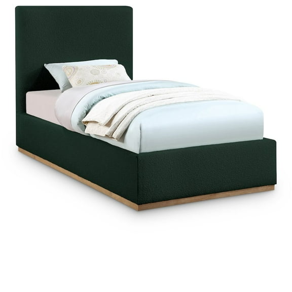 Meridian Furniture Monaco Green Fabric Twin Bed