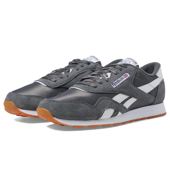 Reebok Men's Classic Nylon Sneaker, Grey 5/Grey 5/White, Men's Size 9