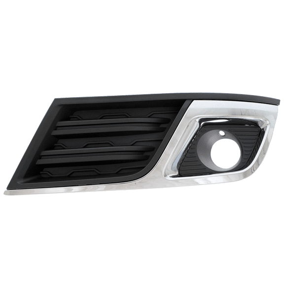 Fog Light Trim Compatible with 2013-2017 Chevrolet Traverse Front, Left Driver Black and Chrome