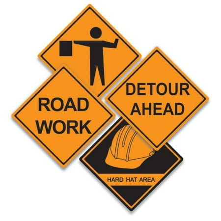 Construction Sign Cutouts Party Accessory (1 count) (4/Pkg)