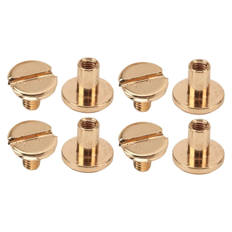 Leather Copper Rivet 120 Sets Book Binding Screw 9x8mm Uniform Coating  Color Lasting Smoother Surfaces Chicago Screws Flat Head Stud Screw 