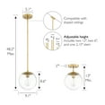 thumbnail image 6 of Design House Gracelyn Modern 1-Light Indoor Dimmable Pendant with Clear Seedy Glass Globe Shade, Satin Gold, 6 of 26