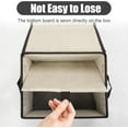 thumbnail image 4 of Small 8 Quart Linen Fabric Foldable Storage Bin Cube Organizer Basket with Lid & Handles, Collapsible Decorative Box Container for Home, Dorm, Closet ( 10"x8"x6", 6-Pack),Gray, 4 of 14