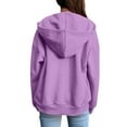 thumbnail image 5 of Fgvctg Womens Hoodies Oversized Full Zip Up Hoodies Long Sleeve Hooded Sweatshirt Fleece Fashion Jackets with Pockets Casual Trending Fashion Clothing Purple L, 5 of 6