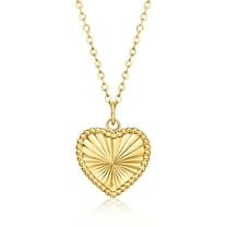 Ross-Simons Italian 14kt Yellow Gold Sunburst Heart Necklace, Women's, Adult