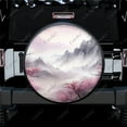 thumbnail image 2 of Mountain with Blossom Pattern Polyester Universal Spare Wheel Tire Cover Wheel Covers for Trailer RV SUV Truck Camper, 2 of 5