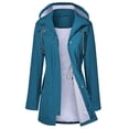 thumbnail image 1 of Gabardina impermeable LOMON con capucha larga para mujer, 1 of 6