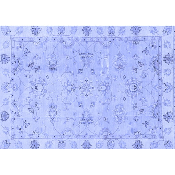 Ahgly Company Indoor Rectangle Oriental Blue Traditional Area Rugs, 8' x 10'