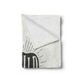 thumbnail image 2 of Saying Soft Flannel Fleece Throw Blanket, Woodland Bear Silhouette with Be Wild Message Starburst Dashed Lines, Cozy Plush for Indoor and Outdoor Use, 60" x 80", Grey Pale Sage Green, by Ambesonne, 2 of 5
