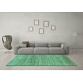 thumbnail image 3 of Ahgly Company Machine Washable Indoor Square Abstract Turquoise Blue Modern Area Rugs, 8' Square, 3 of 4