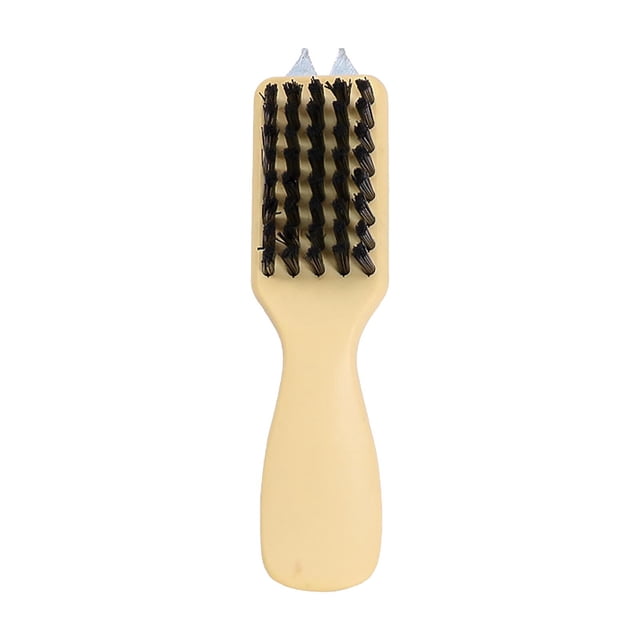 Cepillo de limpieza multifuncional de plástico con cerdas flexibles, agarre redondo y cómodo, material ABS duradero, incluye tenedor verde de acero inoxidable para eliminar manchas difíciles.