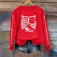 thumbnail image 4 of Womens Halloween Oversized Sweatshirt Plus Size Casual Crew Neck Pullover Tops Skeleton Graphic Loose Fit Long Sleeve Shirts, 4 of 6